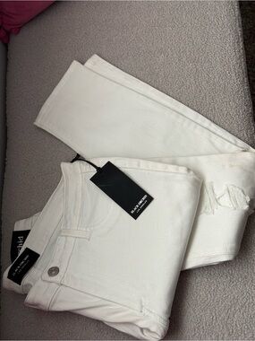 Black Orchid White Denim Jeans with Branded Waist Label